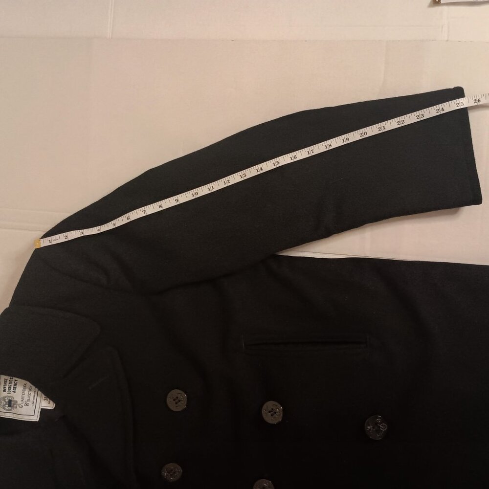 Peacoat Black Wool Double Breasted DLA Quarterdeck Enlisted  Men’s Size 38R EUC - Picture 13 of 16